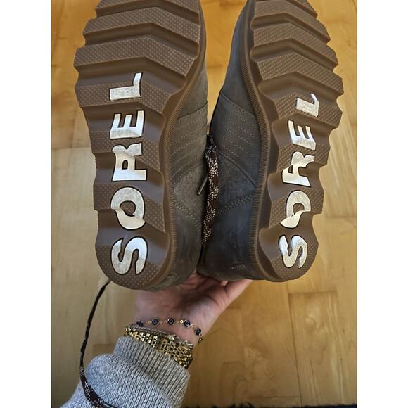 NWOT Sorel Joan Of Arctic Lexie Wedge Grey Brown 9.5 - Picture 3 of 4